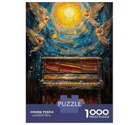 Jigsaw Puzzle for Adults 1000 Pieces, Spiritual Piano Painting Artwork, Stress Relief Activity, Gift for Adults, Durable Puzzle Pieces, 52x38cm/1000pcs