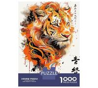 Jigsaw Puzzle for Adults 1000 Pieces Splatter Tiger Jigsaw Puzzle Brain Teaser Game Stress Reliever Birthday And Unique Gifts 70x50cm/1000pcs