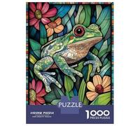 Jigsaw Puzzle for Adults 1000 Pieces Stained Glass Frog Puzzles for Adults Relax Games Pattern Assembly for Is Ideal As A Gift 70x50cm/1000pcs