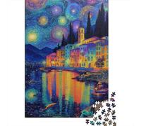 Jigsaw Puzzle for Adults 1000 Pieces Starry Night Coastal Serenity Adult Jigsaw Puzzle Hands-on Game Pattern Assembly Unique Gifts for Birthday And Christmas 38x26cm/1000pcs