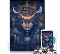 Jigsaw Puzzle for Adults 1000 Pieces Starry Night Magic Witch Made of cardboard for and 14 years and over Play toys because it is ideal as a gift for the whole family。size:38x52cm/14.96x20.47inch
