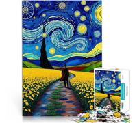 Jigsaw Puzzle for Adults 1000 Pieces Starry Night Path Denksportaufgabe für Wanddekoration Einzigartige Geburtstags- und Weihnachtsgeschenke38x26cm