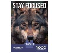 Jigsaw Puzzle for Adults 1000 Pieces Stay Focused Wolf Motivate Jigsaw Puzzle Relax Games Precision Cutting Parent-child Interaction 52x38cm/1000pcs