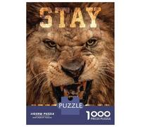 Jigsaw Puzzle for Adults 1000 Pieces Stay Hungry Lion Hustle Jigsaw Puzzle Relax Games Precision Cutting Parent-child Interaction 70x50cm/1000pcs