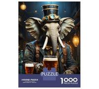 Jigsaw Puzzle for Adults 1000 Pieces Steampunk Beer Elephant 2 Teenager Puzzles Fun Games Staycation Kill Time for Is Ideal As A Gift 52x38cm/1000pcs