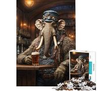 Jigsaw Puzzle for Adults 1000 Pieces Steampunk Beer Mammoth for Educational Game Toy Intellectual Game Secret Santa Gifts Stress Reliever (Size 38x26cm)