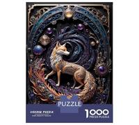 Jigsaw Puzzle for Adults 1000 Pieces Steampunk Red Fox Art Deco Jigsaw Puzzle Brain Teaser Game Stress Reliever Birthday And Unique Gifts 38x26cm/1000pcs