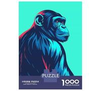Jigsaw Puzzle for Adults 1000 Pieces Stylized Chimpanzee Portrait Adult Jigsaw Puzzle Relaxing Games Wall Decoration for Is Ideal As A Gift 70x50cm/1000pcs