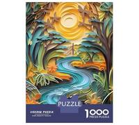 Jigsaw Puzzle for Adults 1000 Pieces Sun over The River Puzzle for Adults Family Game Improve Memory Parent-child Interaction 38x26cm/1000pcs