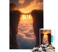 Jigsaw Puzzle for Adults 1000 Pieces Sunset Bridge of Vines Between Towering Cliffs Brain Teaser Game Addictive Toys to Cultivate Patience Gifts Ideas Perfect Decoration (Size 38x52cm)