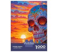 Jigsaw Puzzle for Adults 1000 Pieces Sunset of The Dead Skull Jigsaw Puzzle Brain Teaser Game Stress Reliever Birthday And Unique Gifts 38x26cm/1000pcs