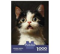 Jigsaw Puzzle for Adults 1000 Pieces Surprised Kitten Portrait Teenager Puzzles Fun Games Analysis And Logic Difficult And Challenge 52x38cm/1000pcs