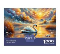Jigsaw Puzzle for Adults 1000 Pieces Swan Lake Sunset Adult Jigsaw Puzzle Hands-on Game Pattern Assembly Unique Gifts for Birthday And Christmas 52x38cm/1000pcs