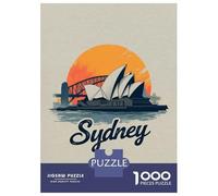 Jigsaw Puzzle for Adults 1000 Pieces Sydney Opera House And Harbour Bridge Jigsaw Puzzle Brain Teaser Game For Family Fun Parent-child Interaction 70x50cm/1000pcs