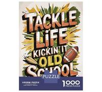 Jigsaw Puzzle for Adults 1000 Pieces Tackle Life Old School Football Jigsaw Puzzle Relax Games Precision Cutting Parent-child Interaction 70x50cm/1000pcs