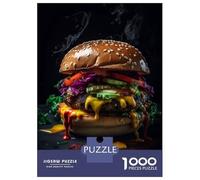 Jigsaw Puzzle for Adults 1000 Pieces Tasty XXL Hamburger Jigsaw Puzzle Relaxing Games Difficult Challenge Unique Gifts for Birthday And Christmas 52x38cm/1000pcs