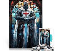 Jigsaw Puzzle for Adults 1000 Pieces Templar Knights Vigil Herausfordernd Schwierig mit passendem Poster und Quizblatt38x26cm