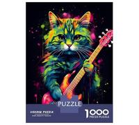 Jigsaw Puzzle for Adults 1000 Pieces The Ashera Cat Dark Puzzle for Adults Family Game Improve Memory Parent-child Interaction 38x26cm/1000pcs