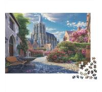 Jigsaw Puzzle for Adults 1000 Pieces The Church in Fanhua Town Impossible Difficult Challenging Men Women, Scenery Home Decoration 52x38cm/1000pcs