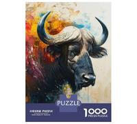 Jigsaw Puzzle for Adults 1000 Pieces, The Sacred Water Buffalo Artwork, Mindfulness Activity, Christmas Puzzle Collection, Precision Cut Pieces, 52x38cm/1000pcs