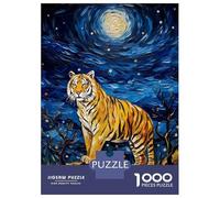 Jigsaw Puzzle for Adults 1000 Pieces The Starry Night Tiger Teenager Puzzles Fun Games Staycation Kill Time for Is Ideal As A Gift 38x26cm/1000pcs