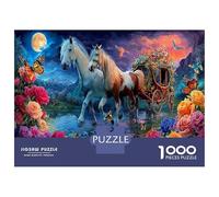 Jigsaw Puzzle for Adults 1000 Pieces The Steed Pulling The Decorated Carriage Impossible Difficult Challenging Men Women, Wildlife Home Decoration 70x50cm/1000pcs