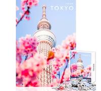Jigsaw Puzzle for Adults 1000 Pieces The Tokyo Tower Puzzle For Teenagers Pattern Assembly Wishlist with Santa Claus Challenging Game Gifts (38x26cm)