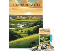 Jigsaw Puzzle for Adults 1000 Pieces Theodore Roosevelt National Park Challenging To Complete For Family Fun Toy Wall Decor for 14+ Puzzle Game Offered (38x26cm)