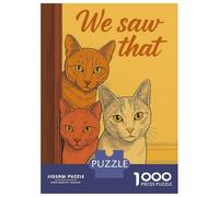 Jigsaw Puzzle for Adults 1000 Pieces Three Cats We Saw That Bathroom Poster Puzzles for Adults DIY Toys Perfect Decoration Birthday And Unique Gifts 52x38cm/1000pcs
