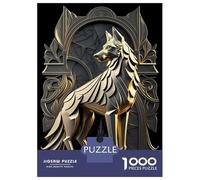 Jigsaw Puzzle for Adults 1000 Pieces Throne Of Golden Wolf Jigsaw for Adults Relax Games Hand Speed Race Difficult And Challenge 38x26cm/1000pcs