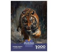 Jigsaw Puzzle for Adults 1000 Pieces Tiger Angry Scary Hungry Jigsaw Puzzle Relax Games Precision Cutting Parent-child Interaction 38x26cm/1000pcs