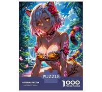 Jigsaw Puzzle for Adults 1000 Pieces Tiger Anime Girl Jigsaw for Adults Relax Games Hand Speed Race Difficult And Challenge 38x26cm/1000pcs