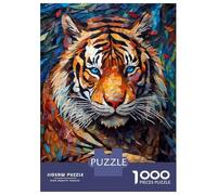 Jigsaw Puzzle for Adults 1000 Pieces Tiger Color Jigsaw Puzzle Relaxing Games Difficult Challenge Unique Gifts for Birthday And Christmas 38x26cm/1000pcs