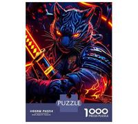 Jigsaw Puzzle for Adults 1000 Pieces Tiger Samurai Warrior Jigsaw for Adults Relax Games Hand Speed Race Difficult And Challenge 38x26cm/1000pcs
