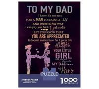 Jigsaw Puzzle for Adults 1000 Pieces To My Dad From Daughter Jigsaw Puzzle Relax Games Precision Cutting Parent-child Interaction 38x26cm/1000pcs
