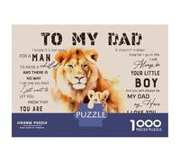 Jigsaw Puzzle for Adults 1000 Pieces, To My Dad From Son Lion Artwork, Premium Puzzle Challenge, Holiday Family Game, Premium Thick Cardboard, 38x26cm/1000pcs