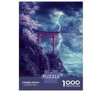 Jigsaw Puzzle for Adults 1000 Pieces Torii by The Stormy Sea-1 Puzzles for Adults Relax Games Pattern Assembly for Is Ideal As A Gift 38x26cm/1000pcs