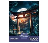 Jigsaw Puzzle for Adults 1000 Pieces Torii Gate Night Forest Teenager Puzzles Fun Games Staycation Kill Time for Is Ideal As A Gift 52x38cm/1000pcs