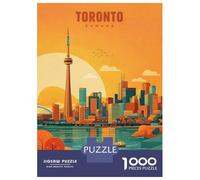 Jigsaw Puzzle for Adults 1000 Pieces Toronto Skyline at Sunset Teenager Puzzles DIY Toys Precision Cutting Difficult And Challenge 38x26cm/1000pcs