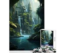 Jigsaw Puzzle for Adults 1000 Pieces Traditional Inka Waterfall Educational Toy Funny Gift for Educational Game Difficult And Challenge Size 38x26cm