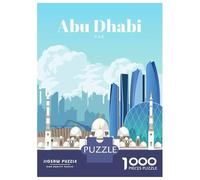 Jigsaw Puzzle for Adults 1000 Pieces, Travel to Abu Dhabi Artwork, Creative Leisure Activity, Seasonal Gift Choice, Durable Puzzle Pieces, 52x38cm/1000pcs