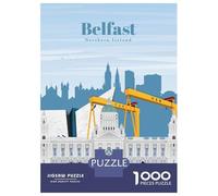 Jigsaw Puzzle for Adults 1000 Pieces Travel to Belfast Jigsaw Puzzle Relaxing Games Difficult Challenge Unique Gifts for Birthday And Christmas 38x26cm/1000pcs