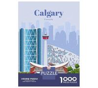 Jigsaw Puzzle for Adults 1000 Pieces, Travel to Calgary Artwork, Relaxing Puzzle Experience, Holiday Family Game, Precision Cut Pieces, 70x50cm/1000pcs