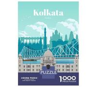 Jigsaw Puzzle for Adults 1000 Pieces, Travel to Kolkata Artwork, Relaxing Puzzle Experience, Holiday Family Game, Precision Cut Pieces, 70x50cm/1000pcs