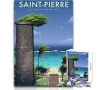 Jigsaw Puzzle for Adults 1000 Pieces Travel to Saint Pierre Beautiful Design Game A Work of Art Gift For Birthdays Size 50x75cm