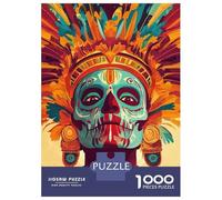 Jigsaw Puzzle for Adults 1000 Pieces Tribal Skull Face Paint Puzzles for Adults Relax Games Pattern Assembly for Is Ideal As A Gift 70x50cm/1000pcs