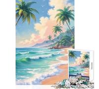 Jigsaw Puzzle for Adults 1000 Pieces Tropical Bliss Puzzle For Teenagers Pattern Assembly Wishlist with Santa Claus Challenging Game Gifts (38x52cm)