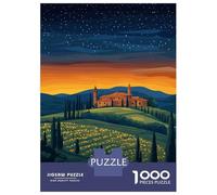 Jigsaw Puzzle for Adults 1000 Pieces Tuscan Sunset Landscape Adult Puzzles Relaxing Games Wall Decoration Unique Gifts for Birthday And Christmas 70x50cm/1000pcs