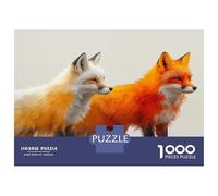 Jigsaw Puzzle for Adults 1000 Pieces Two Foxes in A Field Jigsaw Puzzle Relaxing Games Difficult Challenge Unique Gifts for Birthday And Christmas 70x50cm/1000pcs