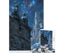 Jigsaw Puzzle for Adults 1000 Pieces Two Knight in The Night DIY Toys Great Gift for Games Relaxing Games Parent-child Interaction Size 38x26cm